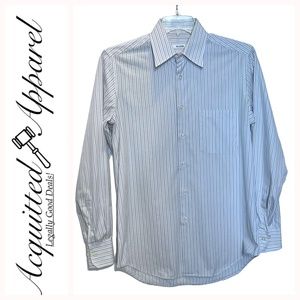 Pal Zileri Men's Long Sleeve Striped Dress Shirt